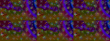 Kahverengi renkli güzel bir tekstil. Suluboya çiçekli çiçek deseni. Raster illüstrasyonu.