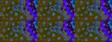 Raster çiçek desenli çiçek deseni, yapraklar, dekoratif elementler, sıçrama, lekeler, el çizimi kontur çizgileri ve Doodle çizim stili, grafik raster çizim çizimi.