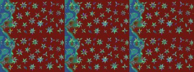 Raster illüstrasyonu. Çiçekli çiçek deseni, suluboya. Renkli Bahar Teması eskiz kalıbı. Kırmızı renkte çiçekler. Düz Çiçek Elementleri Tasarımı.