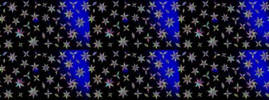 Siyah renkli çiçekler. Düz Çiçek Elementleri Tasarımı. Renkli Bahar Teması eskiz kalıbı. Sevimli çiçek raster deseni.