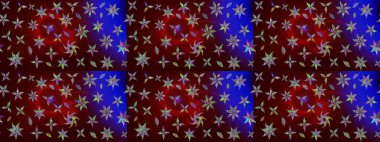 Küçük çiçekteki sevimli çiçek deseni. Bir sürü kahverengi ve soyut çiçekli tropik eskiz deseni. Varicolobrown Raster çizimi.