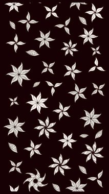 Çiçek desenli eskiz, yaz çiçekleri. Siyah renkli çiçekler. Renkli Bahar Teması eskiz kalıbı. Düz Çiçek Elementleri Tasarımı.