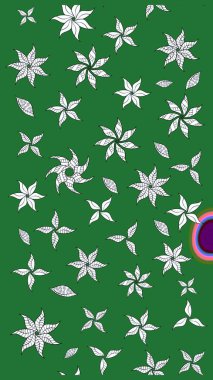 Yapraklı çizim şekli. Şirin, zarif çiçekler Raster illüstrasyonu. Poster ya da kapak için arka plan. Tekstil için figür. Davetiye ve kartpostal tasarımı için dekoratif çiçek unsurları.