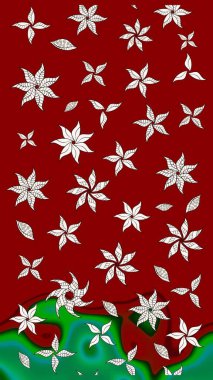 Kırmızı renkte güzel çiçekler olan eskiz deseni, suluboya çiçek deseni, duvar kağıdı, kart ya da kumaş için fayanslı. Raster..