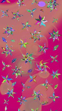 Kumaş desenli papatya çiçeği detayı. Pembe renkte çiçekler.