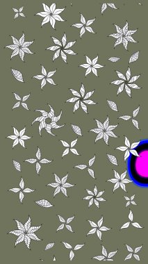 Zentangle soyut çiçekleri. Karalama çiçeği. Raster illüstrasyonu. Güzel kumaş deseni. Renkli Bahar Teması eskiz kalıbı. Düz Çiçek Elementleri Tasarımı.