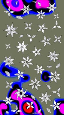 El yapımı çiçek ve bitki koleksiyonu. Raster illüstrasyonu. Eskiz stili yeşil renkler. Şirin karalamalı çiçek desenli çizim. Raster illüstrasyonu.