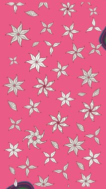 Çiçekli karalama şeklinde Raster çiçek deseni. Yumuşak, bahar çiçekli arka plan. Pembe renkte çiçekler.