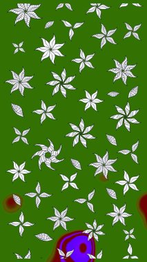 Çiçekli çiçek deseni, suluboya. Yeşil renkli çiçekler. Renkli Bahar temalı eskiz kalıbı. Düz Çiçek Elementleri Tasarım Raster illüstrasyonu.