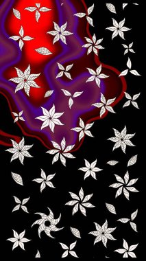 Doodle çiçekler ve dalları, otlar ve çiçekler. Elle çizilmiş. Raster resim. Güzel kumaş deseni.