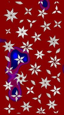 Çiçek kırmızısı eskiz deseni. Raster çiçek izi. Klasik taslak çizimi.