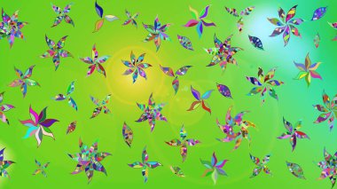 Miles Fleur, süslü püslü bir süs. Eskiz geçmişi. Raster illüstrasyonu. Eski usul. Tomurcukları papatya çiçekleri olan sevimli bir çiçek deseni. Kumaş, tekstil ve duvar kağıdı baskısı için..