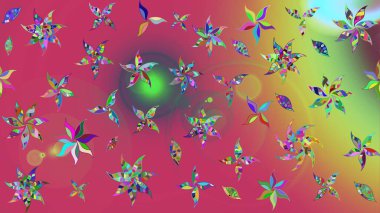 Üzerinde pembe renkte çiçekler olan bir çiçek deseni çiz. Suluboya tarzında pembe renkte çiçekler.