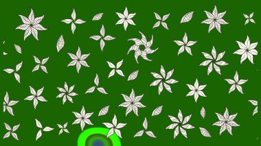 Suluboya çizim kalıbı. Çiçekler suluboya tarzında yeşil renkte. Çiçek izi.