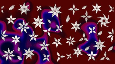 Çiçekli karalama şeklinde Raster çiçek deseni. Kırmızı renkte çiçekler. Nazik, sevimli çiçek arkaplanı..