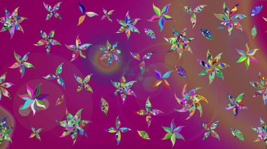 Renkli Yaz Temalı eskiz kalıbı. Düz Çiçek Elementleri Tasarımı. Modaya uygun kumaş deseni. Sevimli çiçek raster deseni.