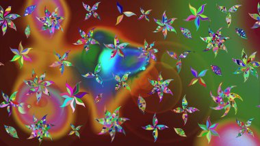 Şirin çiçekler. Raster Moda kumaş deseni. Çizgi çizimi deseni.