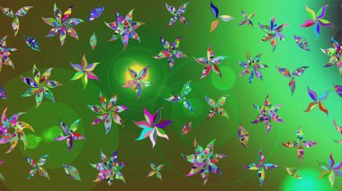 Eskiz stili yeşil renkler. El yapımı çiçek ve bitki koleksiyonu. Raster illüstrasyonu. Raster illüstrasyonu. Şirin karalamalı çiçek deseni çiz..