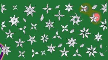 Çiçekli yumuşak bir eskiz şekli. Yumuşak, yeşil renkli bahar çiçekleri. Raster çiçekleri klasik tarzda çizilmiş. Raster illüstrasyonu.