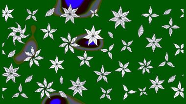 Üzerinde gelincikler ve vadi zambakları olan renkli çiçek desenli nakış deseni. Tekstil tasarımı için yeşil renkli geleneksel halk çiçekleri buketi.