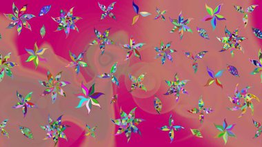 Raster deseni. Soyut çiçek çizim kalıbı arka planı. Küçük çiçekteki sevimli çiçek deseni. Pembe renklerde. Raster illüstrasyonu.