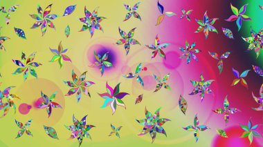 Yaprak ve çiçeklerin suluboya resimleri, tarafsız renklerde çizimler. Tarafsız renklerde bahar çiçekleri. Raster illüstrasyonu.