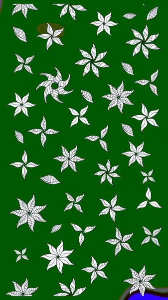 Çiçek yeşili eskiz deseni. Raster çiçek izi. Klasik taslak çizimi. Raster Yumuşak kumaş deseni.