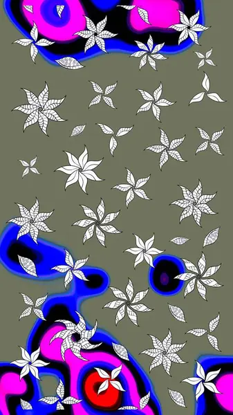 El yapımı çiçek ve bitki koleksiyonu. Raster illüstrasyonu. Eskiz stili yeşil renkler. Şirin karalamalı çiçek desenli çizim. Raster illüstrasyonu.