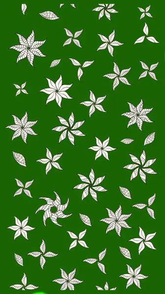 Üzerinde yeşil renkte karalamalar olan çiçek desenleri çiz. Raster illüstrasyonu.
