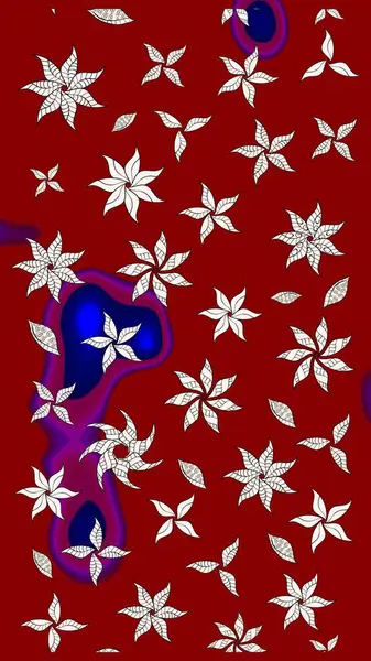 Çiçek kırmızısı eskiz deseni. Raster çiçek izi. Klasik taslak çizimi.