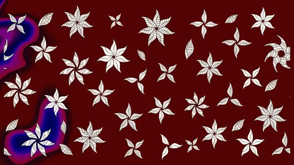 Modern çiçek arkaplanı. Parlak renkli çiçekli ve kırmızı yapraklı harika bir çiçek deseni. Halk tarzı. Moda baskıları için zarif bir şablon.