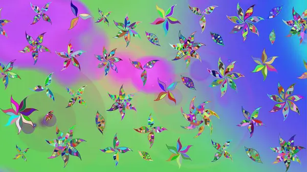 Tomurcukları papatya çiçekleri olan sevimli bir çiçek deseni. Eskiz geçmişi. Eski usul. Miles Fleur, süslü püslü bir süs. Kumaş, tekstil, duvar kağıdı baskısı için. Raster illüstrasyonu.