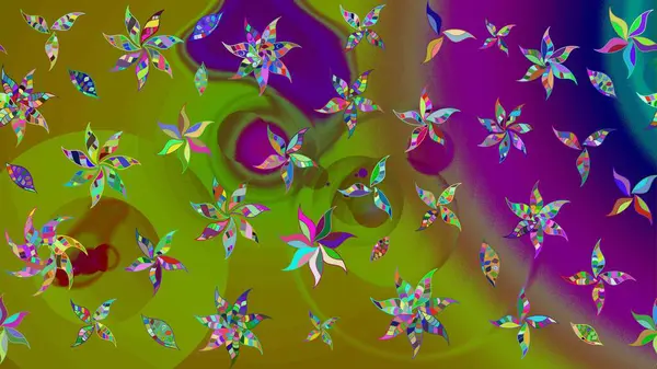 Renkli Yaz Temalı eskiz kalıbı. Güzel eskiz şekli. Güzel kumaş deseni. Raster çiçekli arka plan. Düz Çiçek Elementleri Tasarımı. Yazdır.