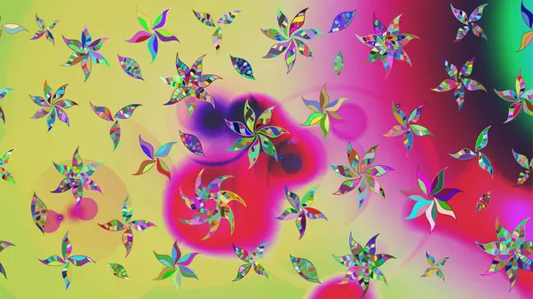 Çizgi çizimi kalıbı. Şirin çiçekler. Raster Moda kumaş deseni.