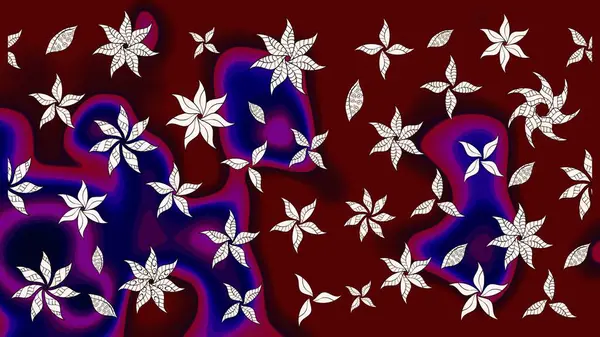 Çiçekli karalama şeklinde Raster çiçek deseni. Kırmızı renkte çiçekler. Nazik, sevimli çiçek arkaplanı..