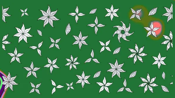 Çiçekli yumuşak bir eskiz şekli. Yumuşak, yeşil renkli bahar çiçekleri. Raster çiçekleri klasik tarzda çizilmiş. Raster illüstrasyonu.