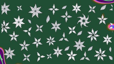 Parlak renkli çiçekli ve yeşil yapraklı harika bir çiçek deseni. Moda baskıları için zarif bir şablon. Modern çiçek arkaplanı. Halk stili.