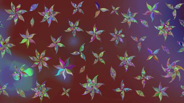 Suluboya çiçekli çiçek deseni. Raster illüstrasyonu. Kahverengi renkli güzel tekstil.