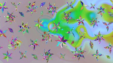 Motley illüstrasyonu. Küçük renkli çiçekler. Küçük çiçekte güzel bir desen. Moda baskıları için zarif bir şablon. Tarafsız çiçekli bahar çiçekleri.