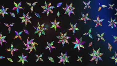 Gri renkler ve parlak çiçekler üzerine soyut çizim deseni. Çiçeksel elementlerle süslenmiş zarif raster dokusu. Küçük çiçekte şirin bir çiçek deseni var..