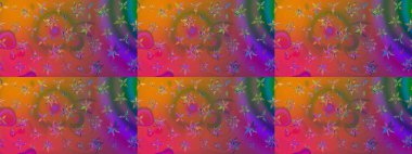 Raster. Renkli Bahar Teması eskiz kalıbı. Düz Çiçek Elementleri Tasarımı.