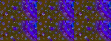 Raster illüstrasyonundaki çiçek desenli çizim. Renkli Bahar Teması eskiz kalıbı. Güzel kumaş deseni. Düz Çiçek Elementleri Tasarımı.