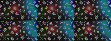 Raster çiçek desenli çiçek deseni, yapraklar, dekoratif elementler, sıçrama, lekeler, el çizimi kontur çizgileri ve Doodle çizim stili, grafik raster çizim çizimi.