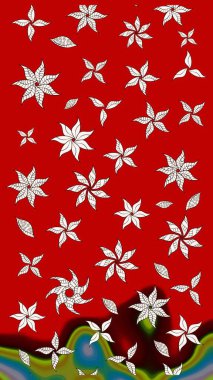 Sabıka fotoğraflarında, bebek kıyafetlerinde, duvar kâğıtlarında, paket kutularında falan kullanılabilir. Raster. Zarif, parlak ve eskiz kırmızı çiçek deseni tasarımı.