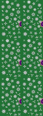 Yeşil renkli şirin çiçek deseni. Raster Modaya uygun kumaş deseni. Renkli Bahar Teması eskiz kalıbı. Düz Çiçek Elementleri Tasarımı.