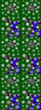 Çizim çiçek deseni duvar kâğıdı olarak kullanılabilir. Yeşil renkli çiçekler. Raster illüstrasyonu.