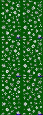 Suluboya çiçekli çiçek deseni. Raster illüstrasyonu. Yeşil renkli Asyalı tekstil.