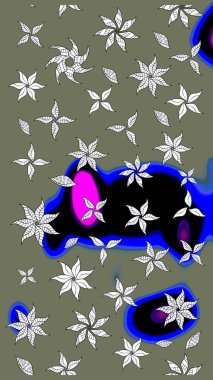 Çiçek arkaplan. - Yeşil çiçekler. Küçük çiçekte güzel bir desen var. Çiçek kolajı. Doğa. Çiçek kompozisyonu. Raster deseni.