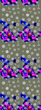 El yapımı çiçek ve bitki koleksiyonu. Raster illüstrasyonu. Eskiz stili yeşil renkler. Şirin karalamalı çiçek desenli çizim. Raster illüstrasyonu.