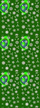 Oldukça eski bir besin torbası deseni, küçük yeşil renkte, çiçekler. Millefleur 'lar. Tekstil, kumaş, kapaklar, duvar kağıtları, baskı, paket, koleksiyon defteri, örgü, dekupaj için çiçek arkaplanı..